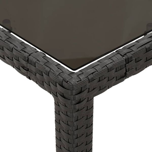 vidaXL 3 Piece Bistro Set with Cushions Black Poly Rattan