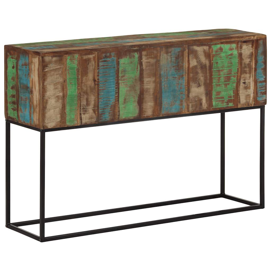 vidaXL Console Table 110x30x75 cm Solid Wood Reclaimed and Iron