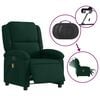 vidaXL Electric Massage Recliner Chair Dark Green Velvet