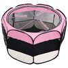 vidaXL Foldable Dog Playpen with Carrying Bag Pink 125x125x61 cm