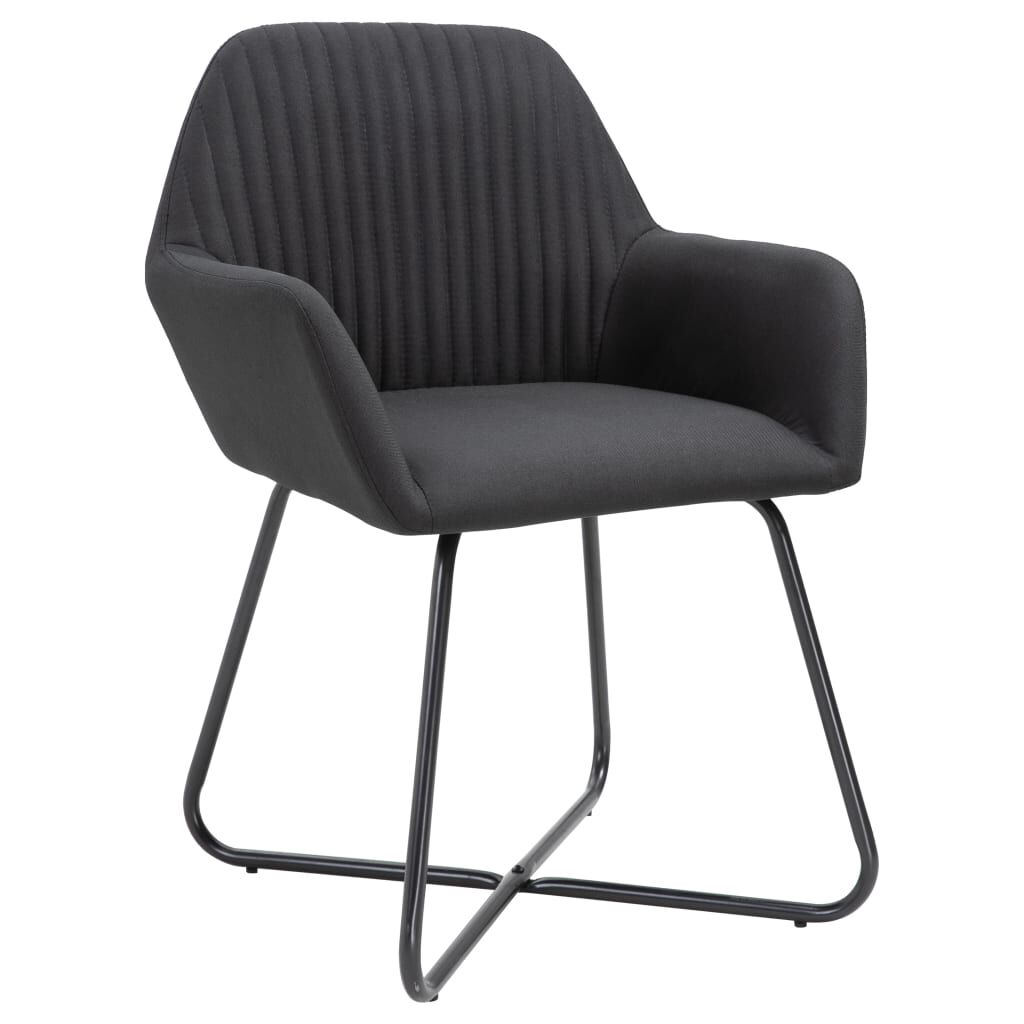 vidaXL Dining Chairs 2 pcs Black Fabric