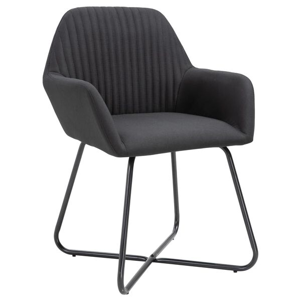 vidaXL Dining Chairs 2 pcs Black Fabric