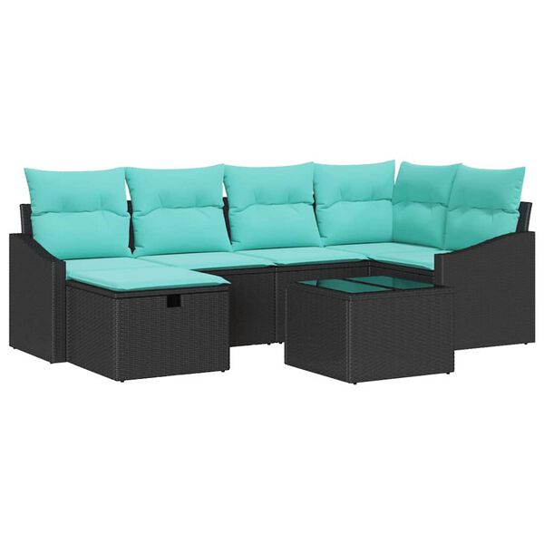 vidaXL Sofa Set with Cushion 4 pcs Poly Rattan