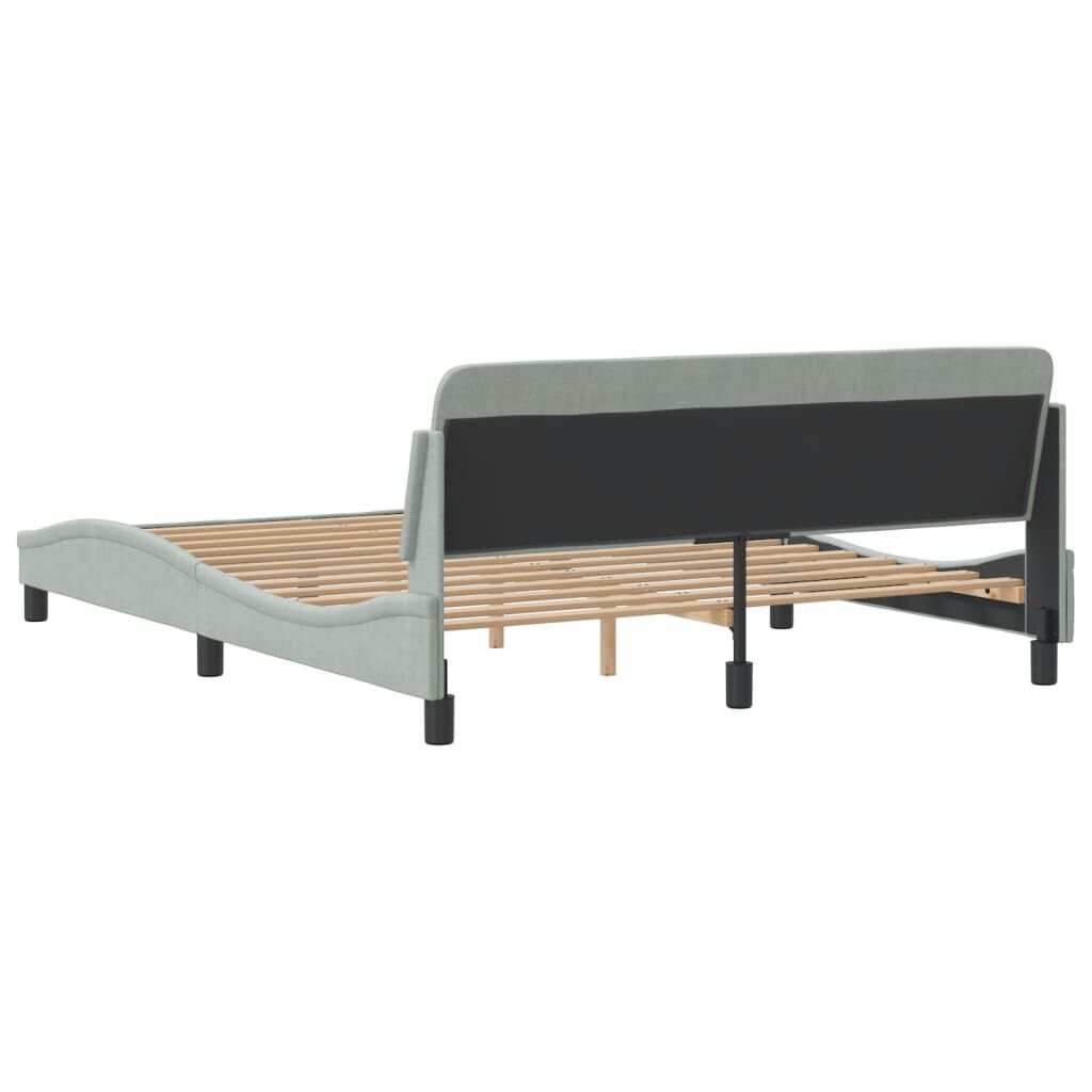 vidaXL Bed Frame without Mattress Light Grey 152x203 cm Queen Velvet