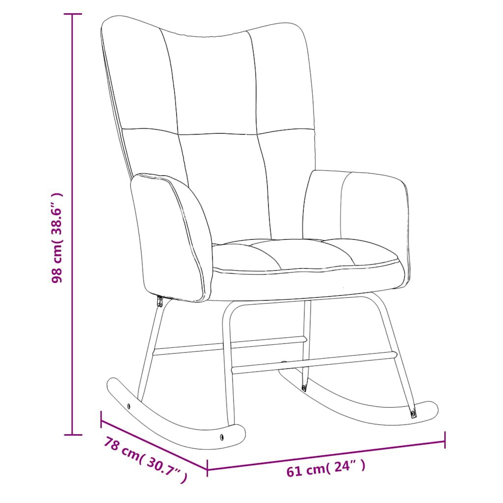 vidaXL Rocking Chair Light Grey Velvet