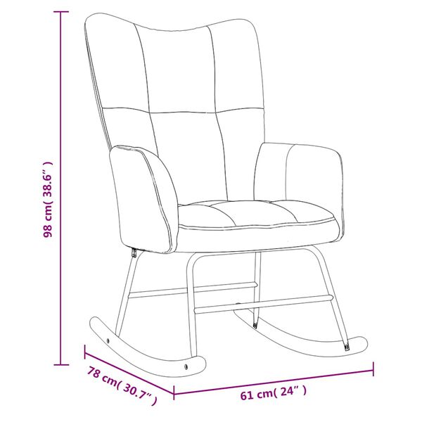 vidaXL Rocking Chair Light Grey Velvet