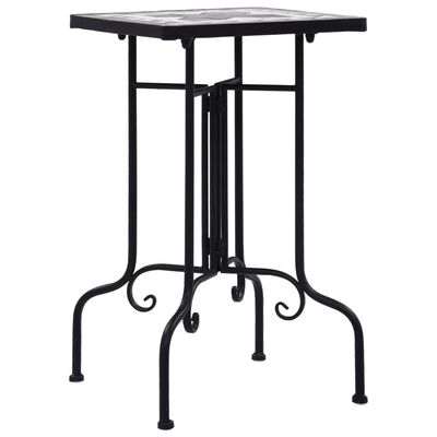 vidaXL Mosaic Side Table Black and White Ceramic