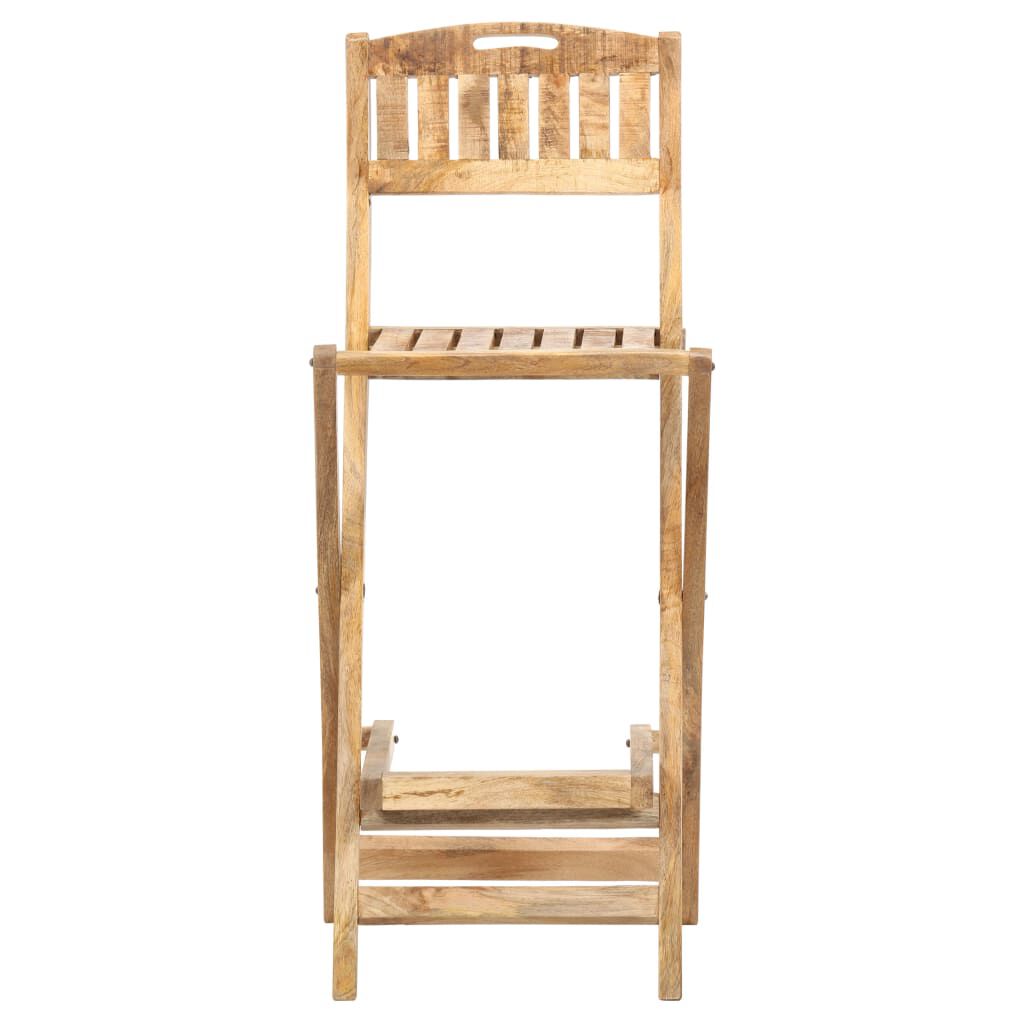 vidaXL Folding Outdoor Bar Chairs 2 pcs Solid Mango Wood