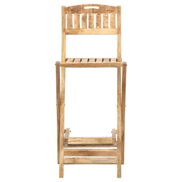 vidaXL Folding Outdoor Bar Chairs 2 pcs Solid Mango Wood