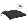 vidaXL Chair Cushions 6 pcs Black 40x40x7 cm Oxford Fabric