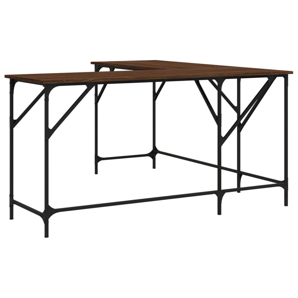 vidaXL Desk Brown Oak 149x149x75 cm Engineered Wood