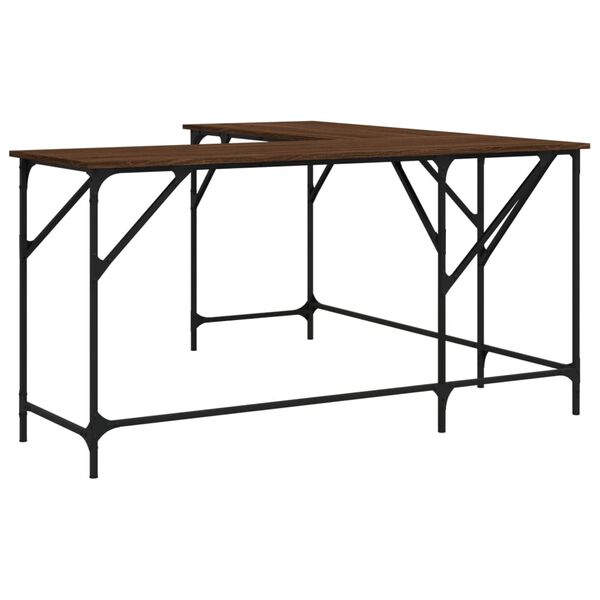 vidaXL Desk Brown Oak 149x149x75 cm Engineered Wood