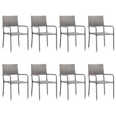 vidaXL 9 Piece Garden Dining Set Grey