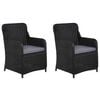 vidaXL 3 Piece Garden Dining Set Black