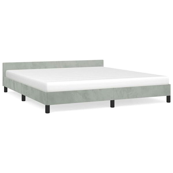vidaXL Bed Frame without Mattress Light Grey 193x203 cm Velvet