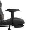 vidaXL Gaming Chair with Footrest Black and Grey Faux Leather