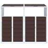 vidaXL Wheelie Bin Storage for Double Bins Brown 144x81x113 cm Steel