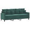 vidaXL 3 Piece Sofa Set with Cushions Dark Green Velvet
