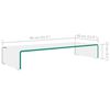 vidaXL TV Stand/Monitor Riser Glass Clear 80x30x13 cm