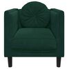 vidaXL Sofa Chair with Cushion Dark Green Velvet