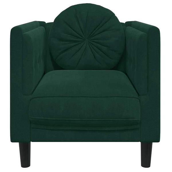 vidaXL Sofa Chair with Cushion Dark Green Velvet