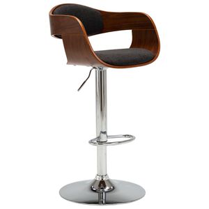 vidaXL Bar Stool Grey Bent Wood and Fabric