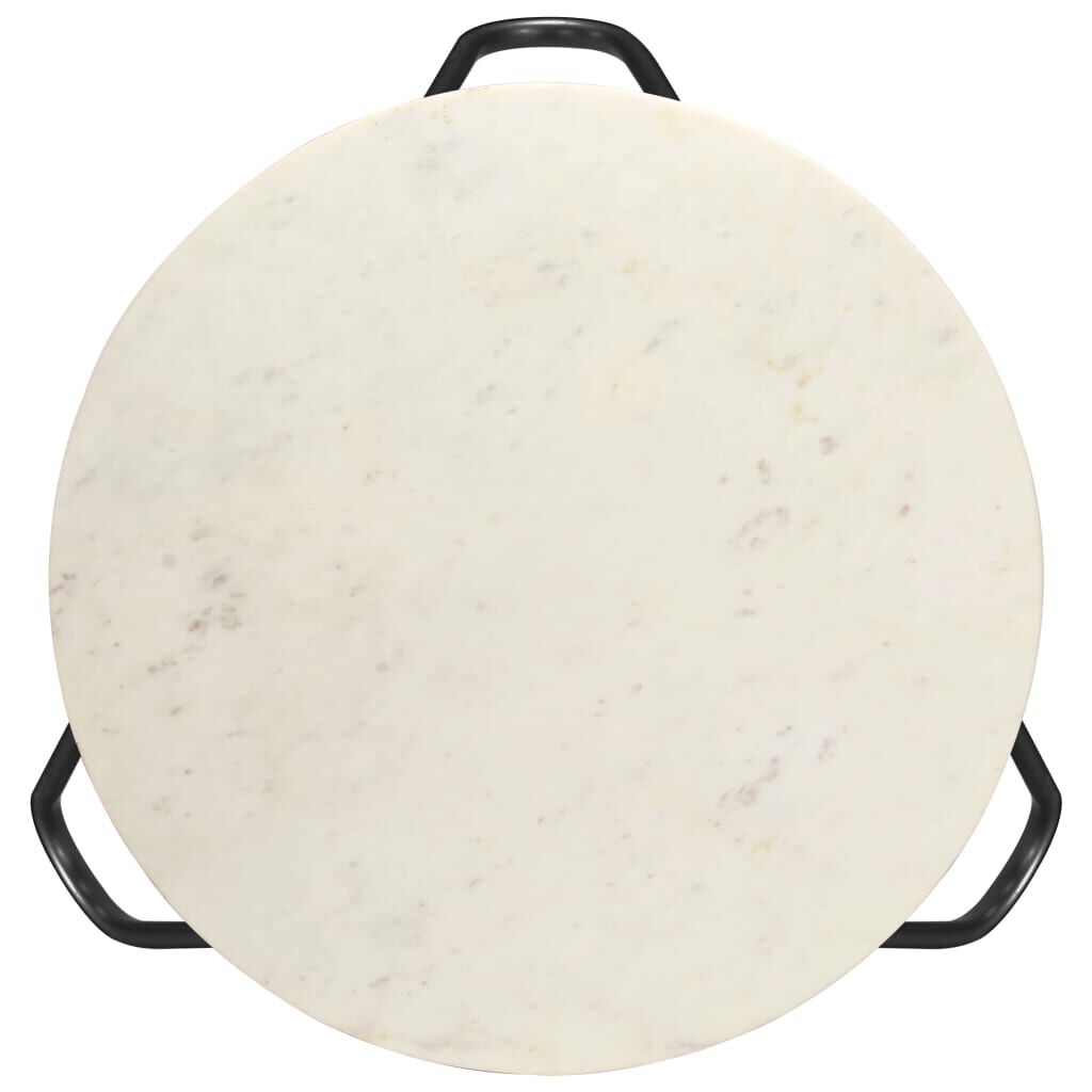 vidaXL Coffee Table White 65x65x42 cm Real Stone with Marble Texture