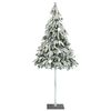 vidaXL Artificial Christmas Tree 300 LEDs&Ball Set&Flocked Snow 210 cm