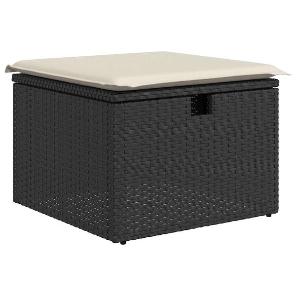 vidaXL 8 Piece Garden Sofa Set with Cushions Black Poly Rattan