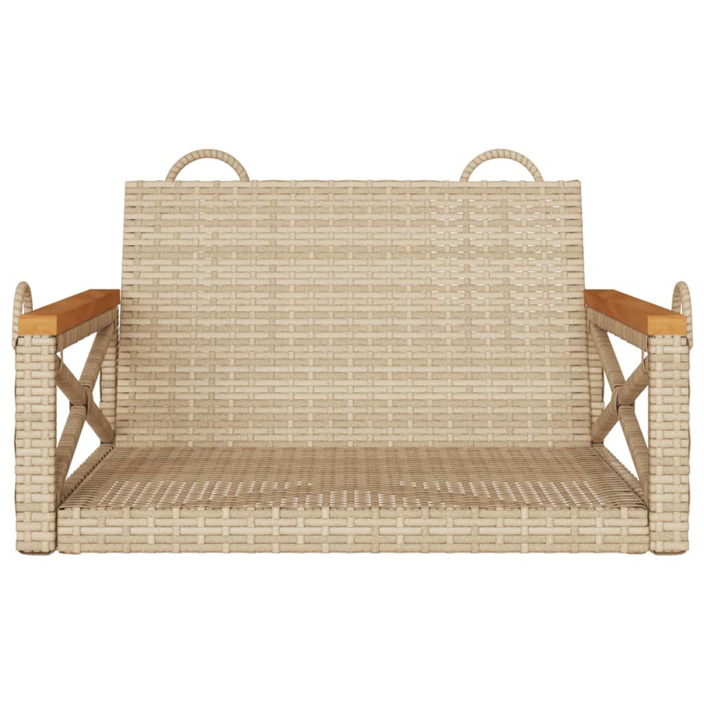vidaXL Swing Bench Beige 63x62x40 cm Poly Rattan
