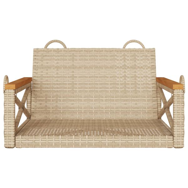 vidaXL Swing Bench Beige 63x62x40 cm Poly Rattan