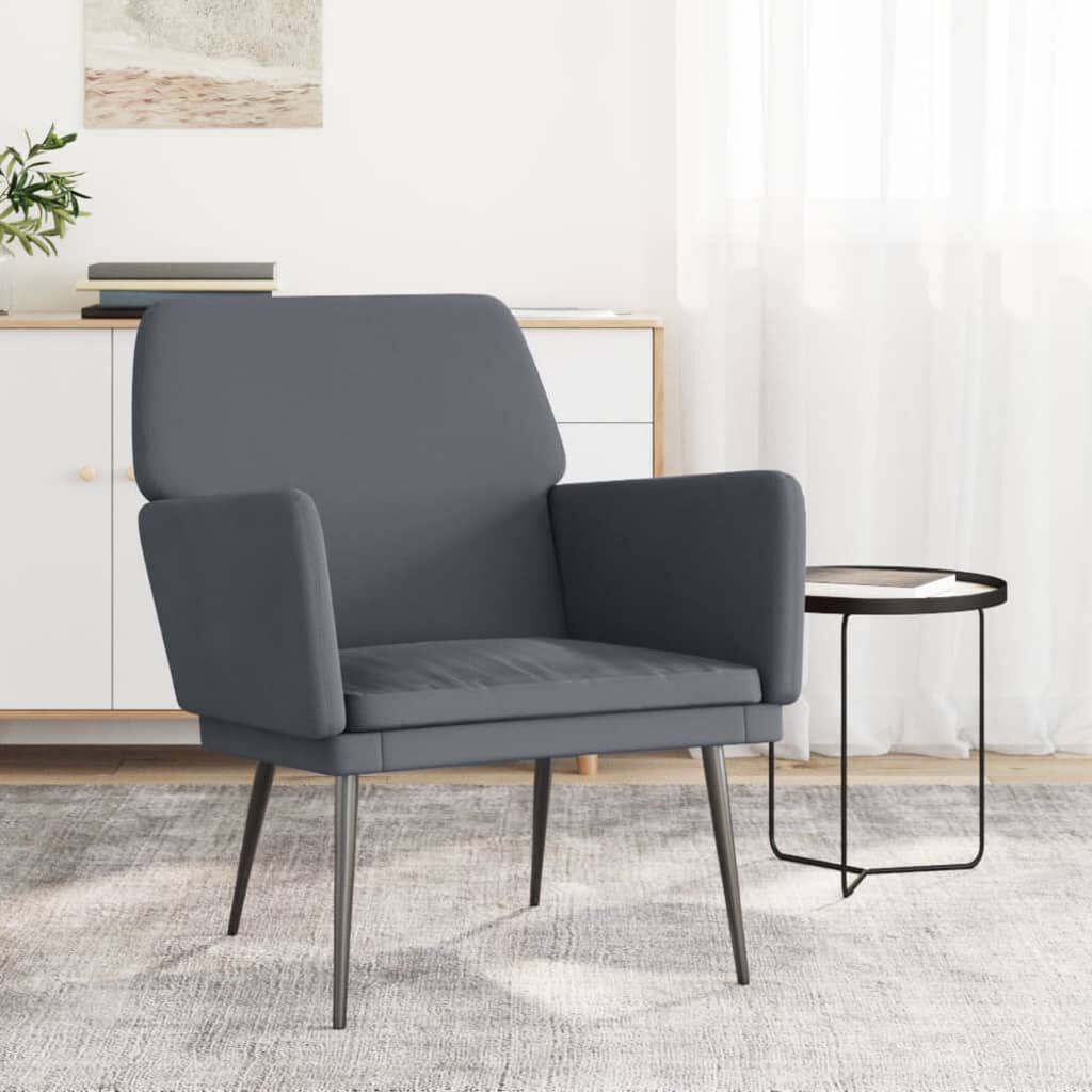 vidaXL Armchair Dark Grey 62x79x79 cm Velvet