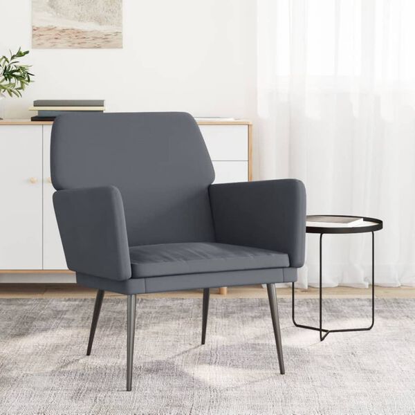 vidaXL Armchair Dark Grey 62x79x79 cm Velvet