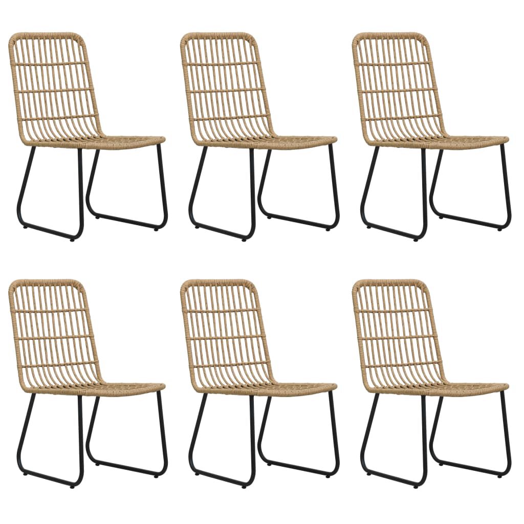 vidaXL 7 Piece Outdoor Dining Set Poly Rattan and Glass