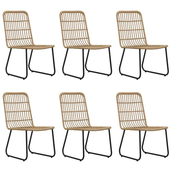 vidaXL 7 Piece Outdoor Dining Set Poly Rattan and Glass