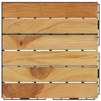 vidaXL Decking Tiles 20 pcs 30x30 cm Solid Wood Teak Vertical Pattern