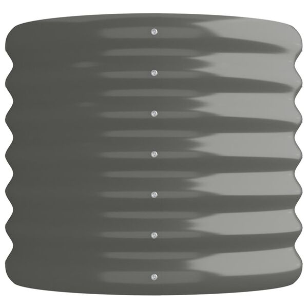 vidaXL Garden Raised Bed Galvanised Steel 114x40x36 cm Grey