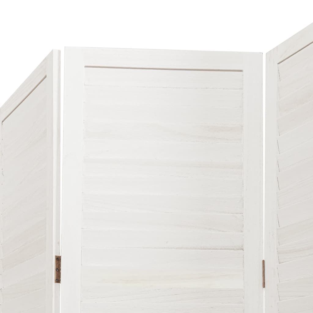 vidaXL Room Divider 4 Panels White Solid Wood Paulownia