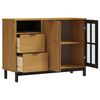 vidaXL Sideboard with Glass Door FLAM 110x40x80 cm Solid Wood Pine