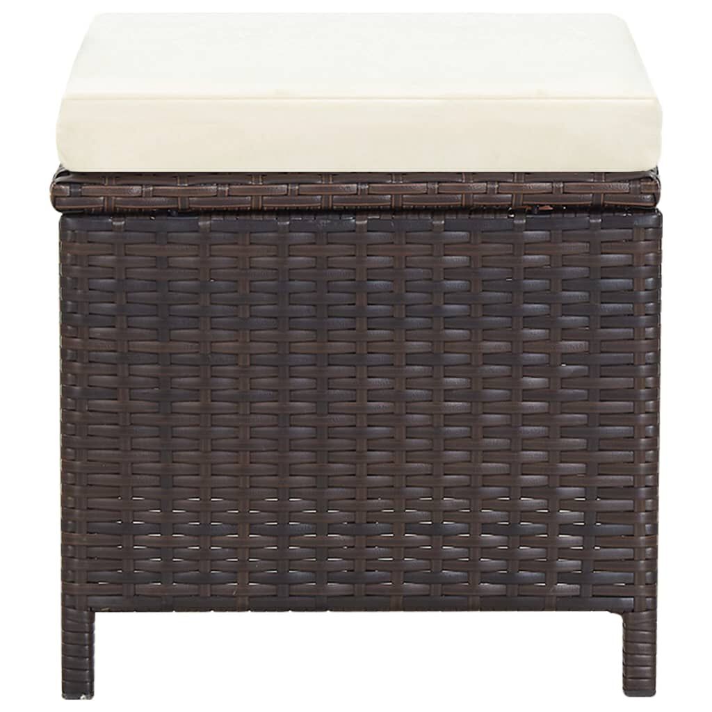vidaXL 13 Piece Outdoor Dining Set with Cushions Poly Rattan Brown