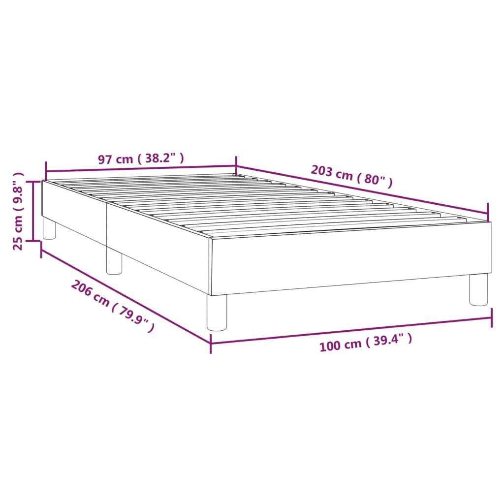 vidaXL Bed Frame without Mattress Light Grey Twin XL Velvet (US Only)
