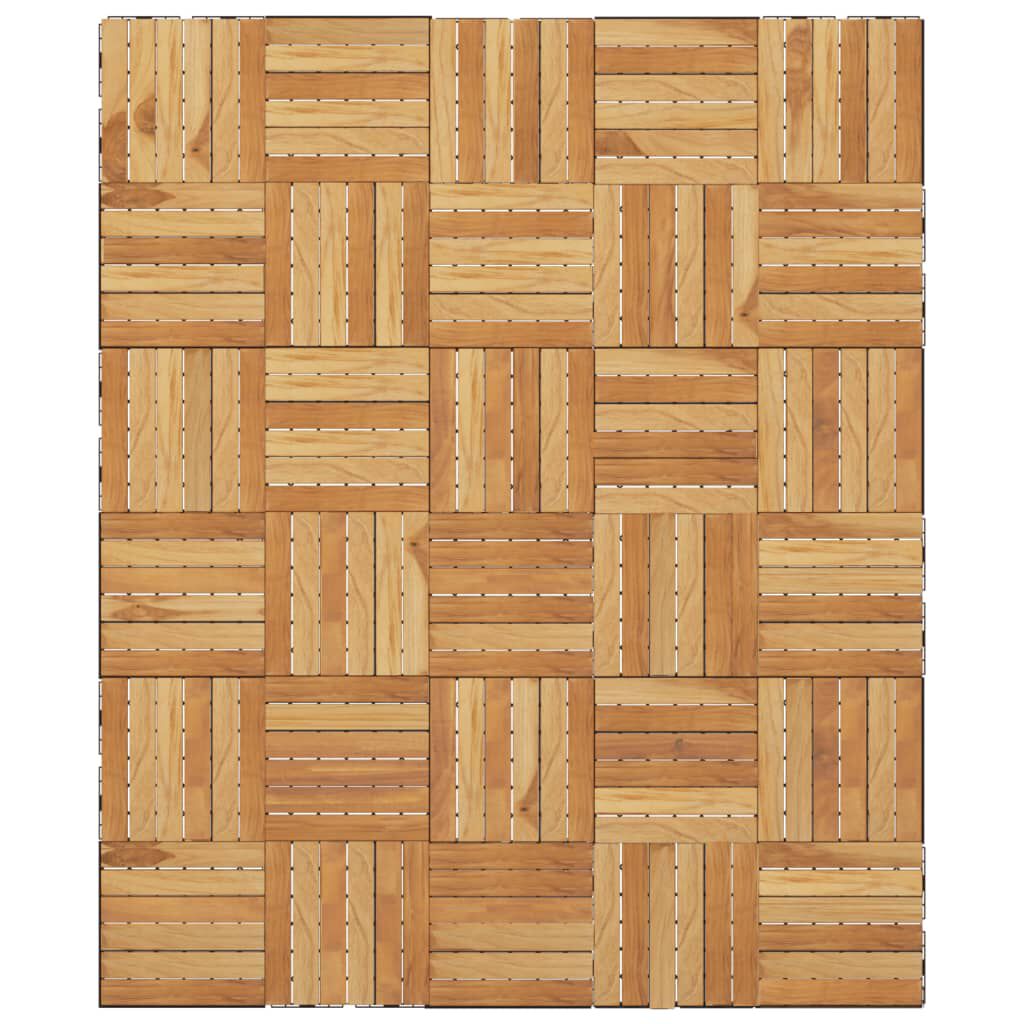 vidaXL Decking Tiles 30 pcs 30x30 cm Solid Wood Teak Vertical Pattern