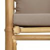 vidaXL Garden Sofa with Taupe Cushions Bamboo