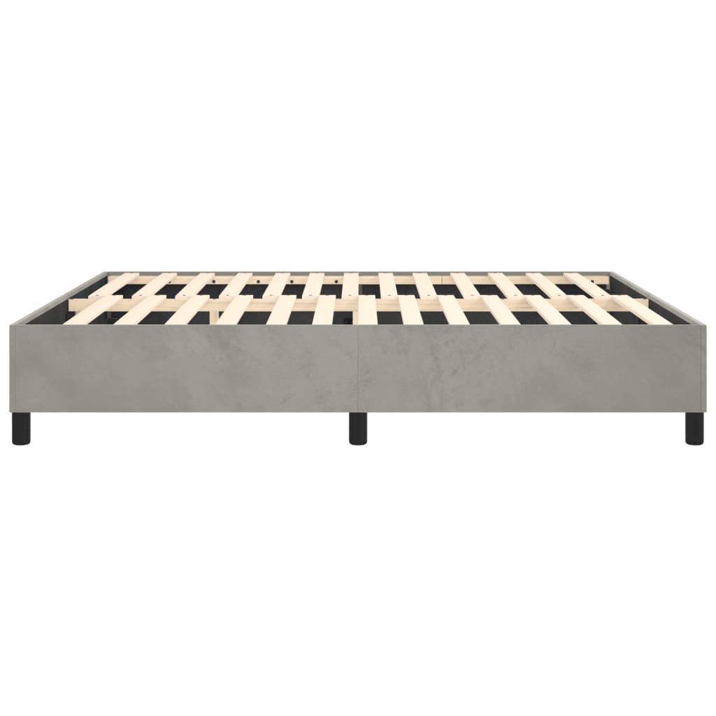 vidaXL Bed Frame without Mattress Light Grey King Velvet (US Only)
