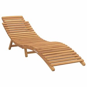 vidaXL Sun Lounger Folding Brown 184 x 55 x 59 cm Solid Teak Wood