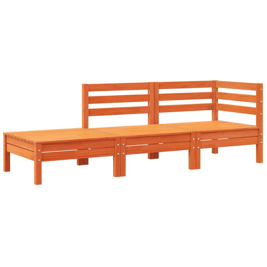 vidaXL Garden Sofa with Cushions and Footstool 3-Seater