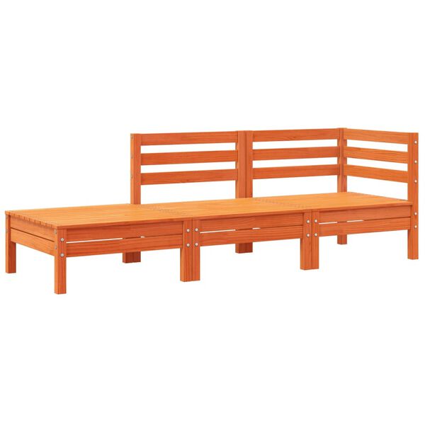 vidaXL Garden Sofa with Cushions and Footstool 3-Seater