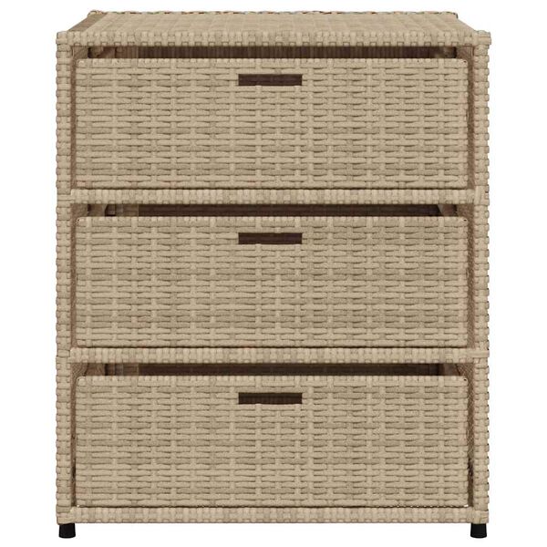 vidaXL Garden Storage Cabinet Beige 55x59x69 cm Poly Rattan