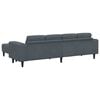 Sofa Set 3 pcs Dark grey Velvet