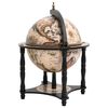 vidaXL Globe Bar Wine Stand Black Solid Wood Eucalyptus